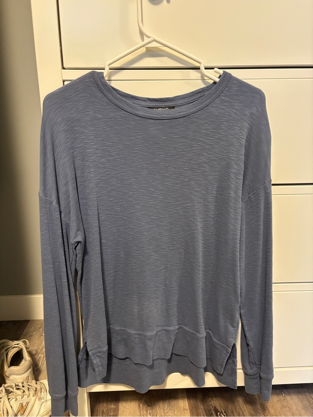 Buffalo David Bitton Women's Long-Sleeve Scoop-Neck Top in Dusty Blue